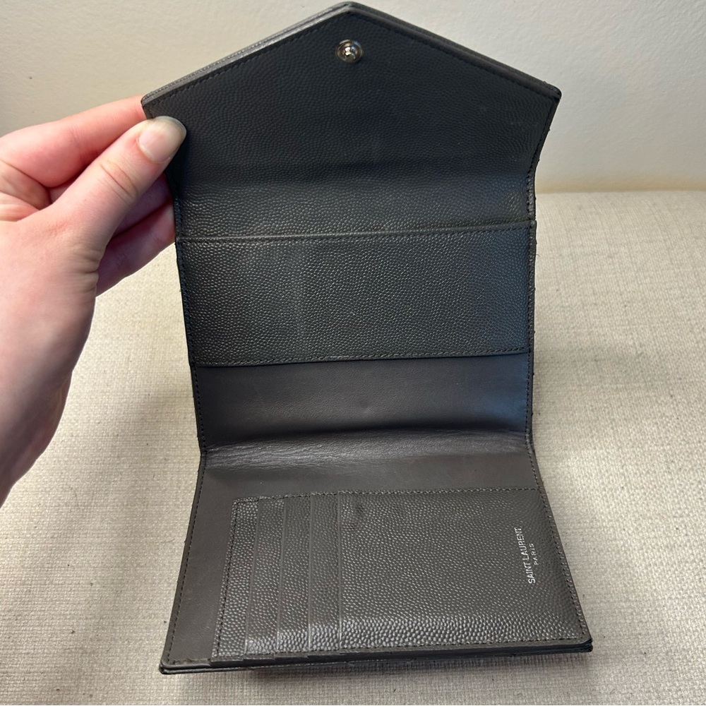 Gray Saint Laurent Compact Wallet - Picture 6 of 11